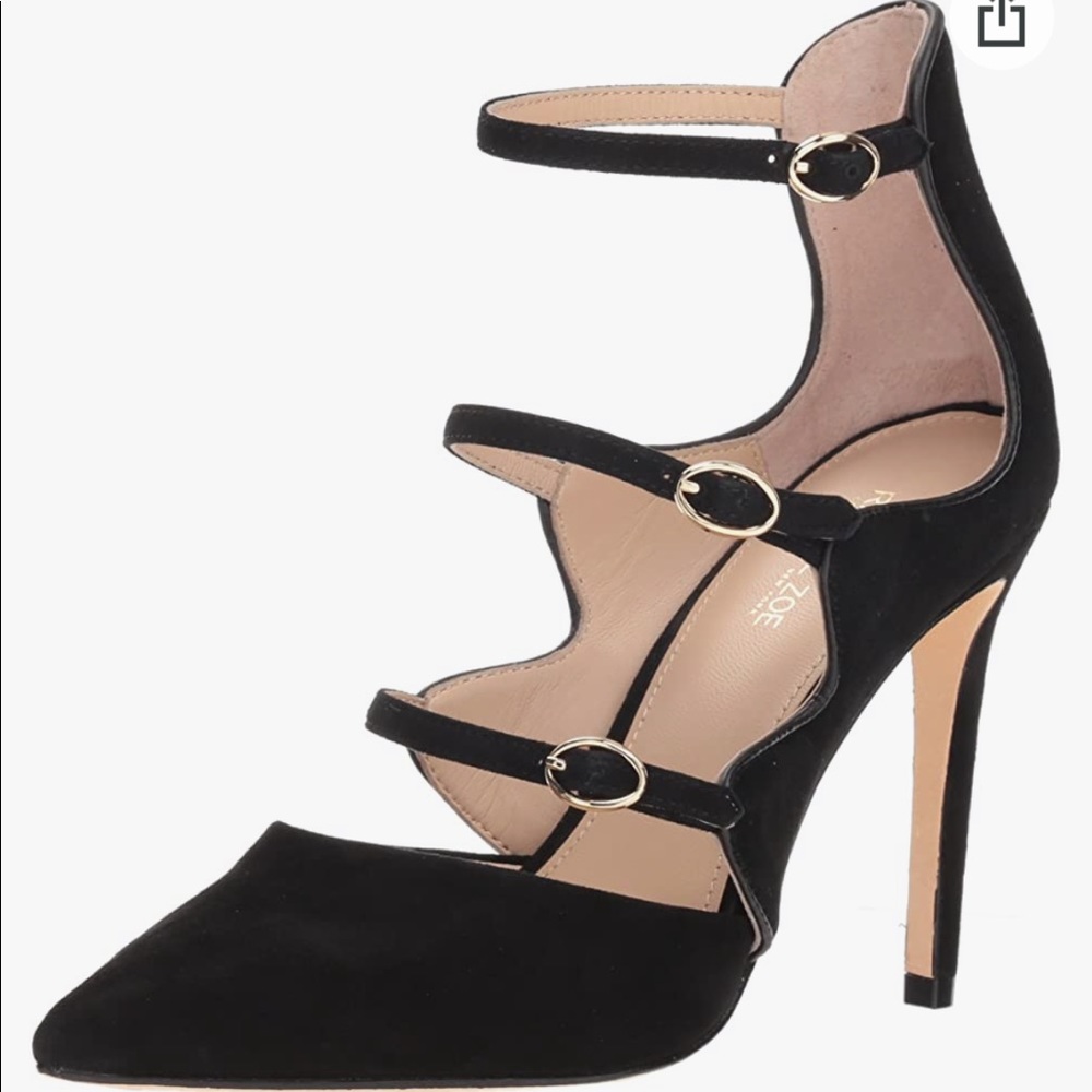 Suede heel pumps